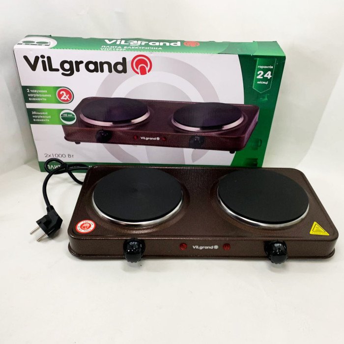 Настільна плита електрична ViLgrand VHP152F. Колір: коричневий