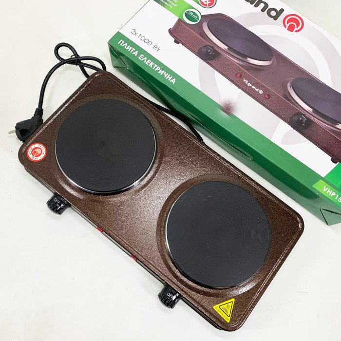 Настільна плита електрична ViLgrand VHP152F. Колір: коричневий