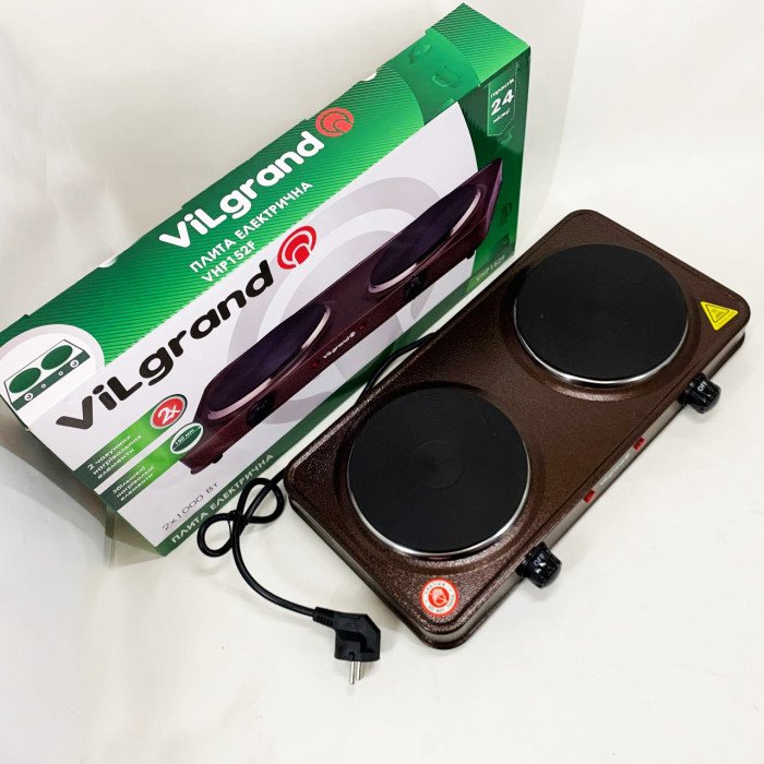 Настільна плита електрична ViLgrand VHP152F. Колір: коричневий