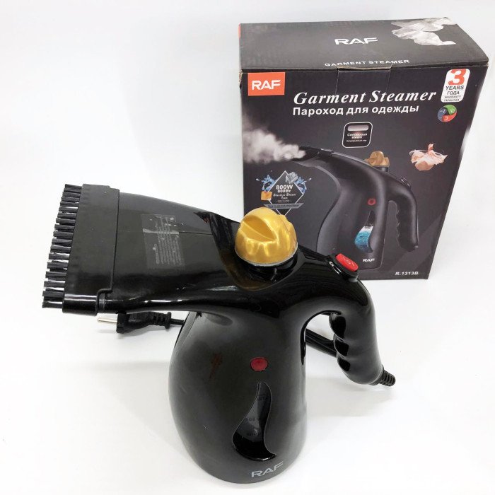 Ручний вертикальний відпарювач RAF R.1313B для одягу з мірною чашею для води на 1000 Вт