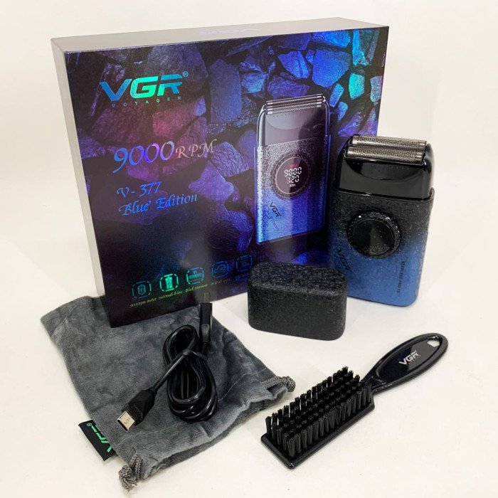 Електробритва VGR V-377 BLUE шейвер, Електрична акумуляторна бритва для гоління, шейвер чоловічий