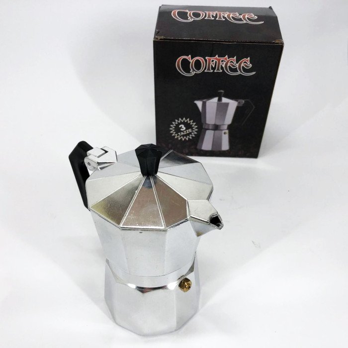 Гейзерна кавоварка UNIQUE UN-1911 алюмінієвий корпус 3 порції для меленої кави