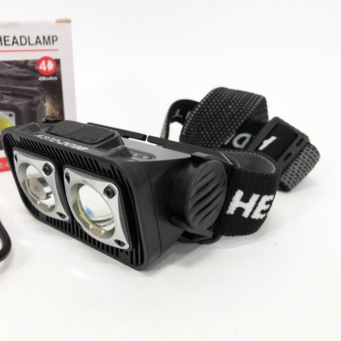 Ліхтар налобний K372-2COB з датчиком руху, Світлодіодний ліхтар на лоб, Ліхтарик на голову із зарядкою