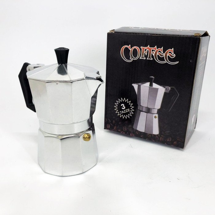 Гейзерна кавоварка UNIQUE UN-1911 алюмінієвий корпус 3 порції для меленої кави