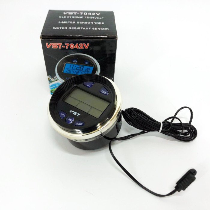 Годинник з термометром VST-7042V з блакитним підсвічуванням