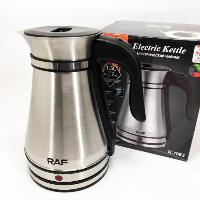 Електричний чайник-турка RAF R.7963 1.5 л, 1500 Вт, нержавіюча сталь, швидке кип'ятіння, автоматичне вимкнення