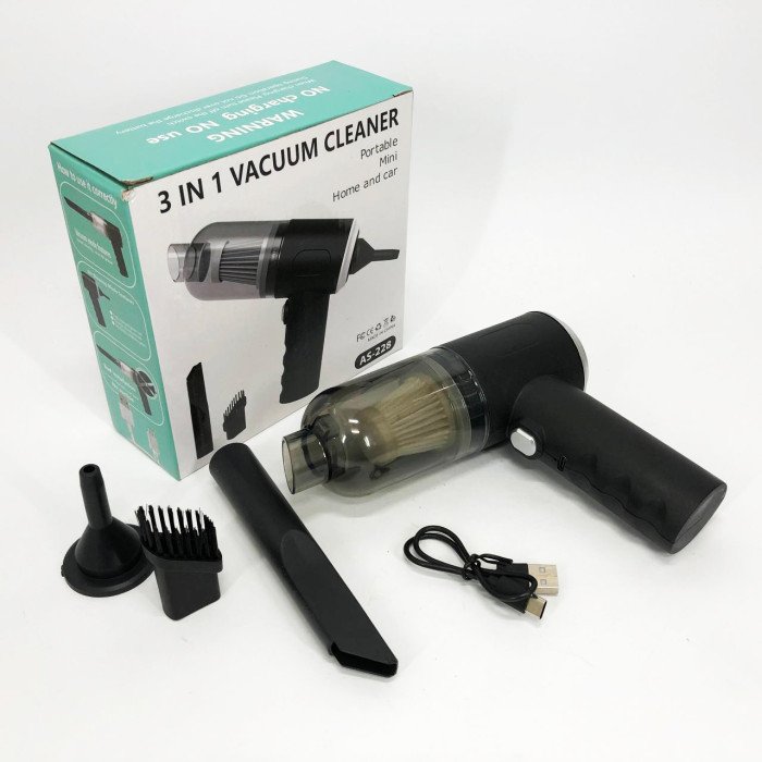 Ручний міні акумуляторний пилосос для машини / будинку з насадками AS-228