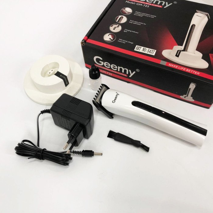 Бездротова машинка для стрижки волосся GEMEI GM-725, Професійна бритва-машинка для стрижки волосся