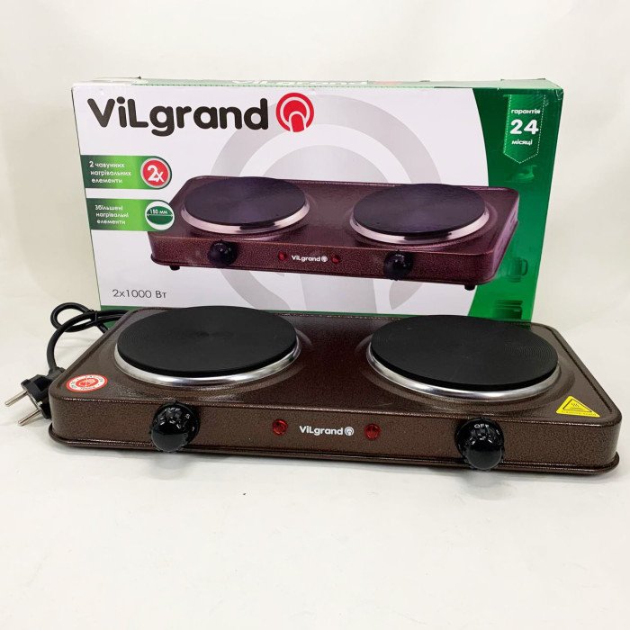 Настільна плита електрична ViLgrand VHP152F. Колір: коричневий