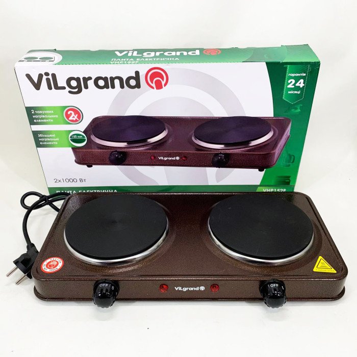 Настільна плита електрична ViLgrand VHP152F. Колір: коричневий