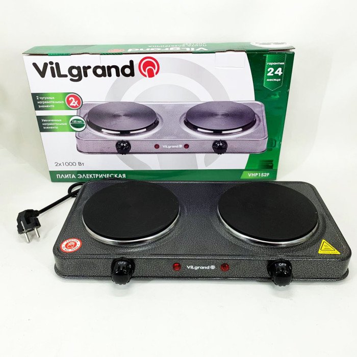 Настільна плита електрична ViLgrand VHP152F. Колір: сірий