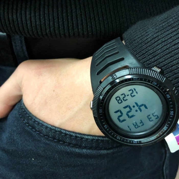 Годинник наручний чоловічий SKMEI 1632BKWT BLACK-WHITE, годинник для військовослужбовців. Колір: чорний