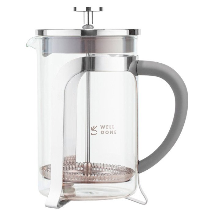 Френч прес Well Done WD-8016B з ручкою soft-touch 600 мл, Френч прес скляний на кухню