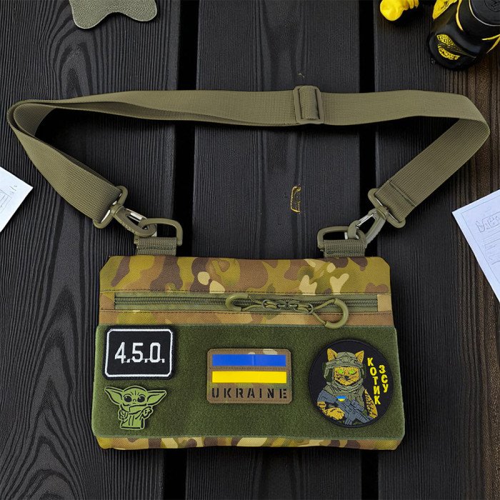 Молодіжна тактична сумка для патчів на плече з 4 кишенями multicam