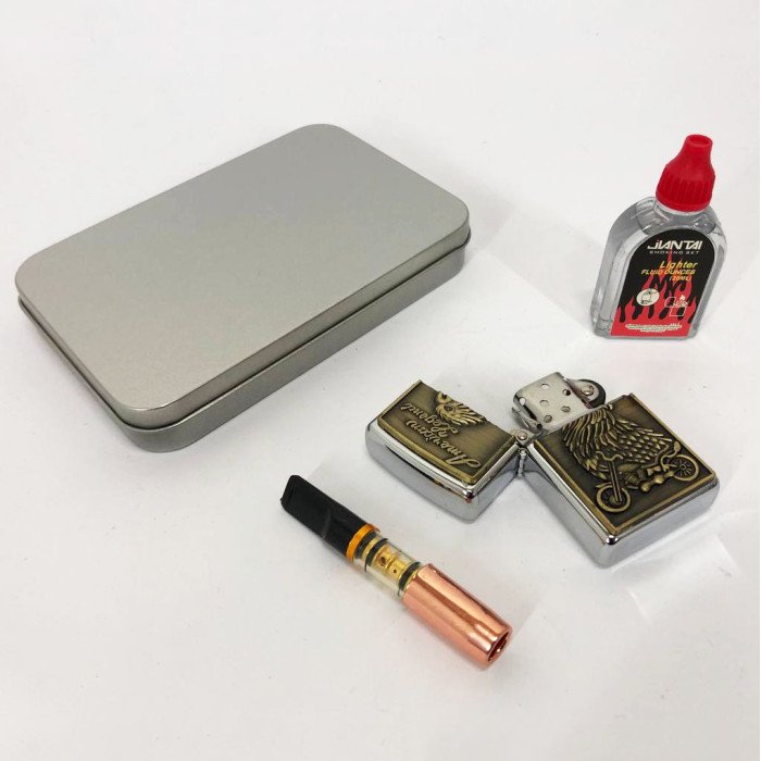 Запальничка бензинова в подарунковій коробці N5, запальничка вітрозахисна, запальничка бензин