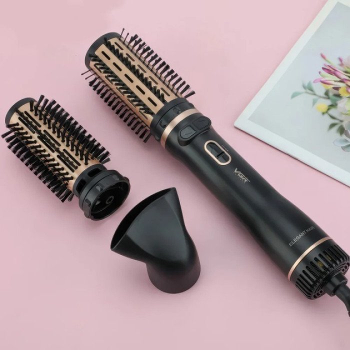 Електрична фен-щітка стайлер для укладання волосся 1000 Вт 3 режими VGR V-496 3 насадки