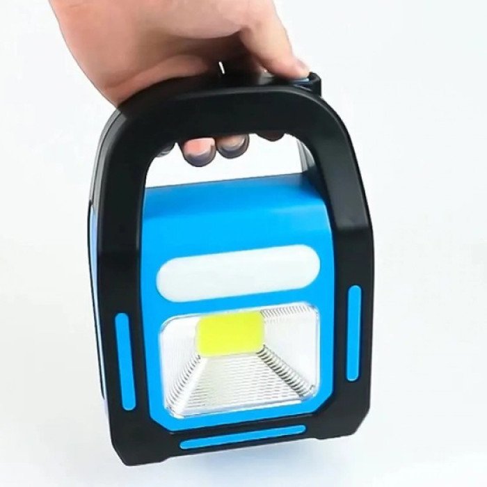 Ліхтар світлодіодний акумуляторний на сонячній батареї HB-9707 B-2 ZB-40, ліхтар переносний. Колір: синій