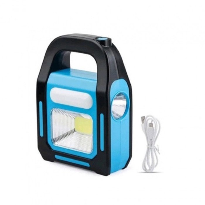 Ліхтар світлодіодний акумуляторний на сонячній батареї HB-9707 B-2 ZB-40, ліхтар переносний. Колір: синій