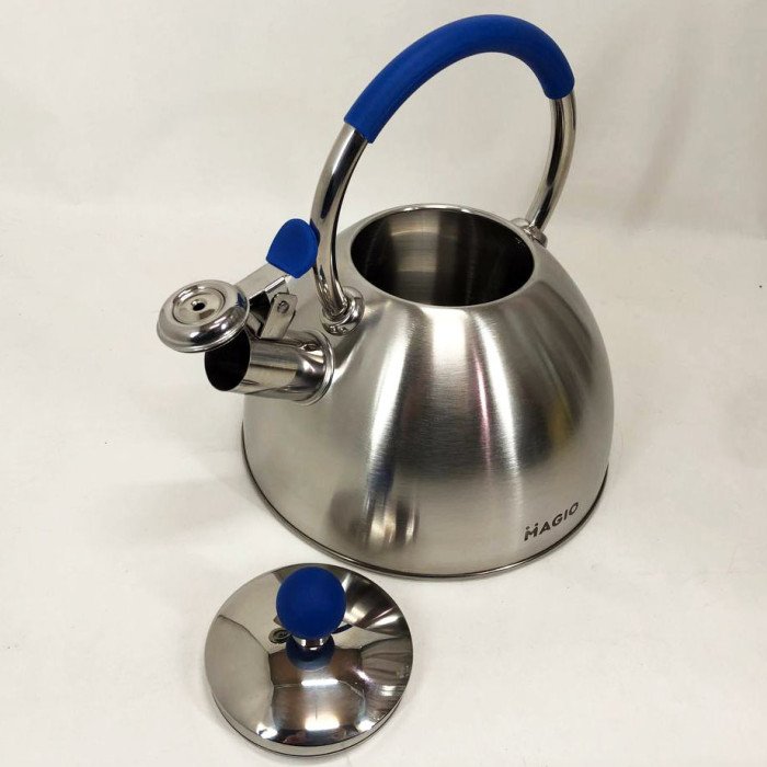 Чайник зі свистком Magio MG-1190 2.5 л, гарний чайник зі свистком, металевий чайник з нержавіючої сталі