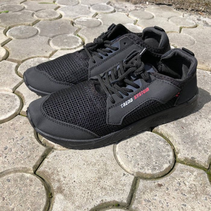 Текстильні кросівки 46 розмір | Літні кросівки з тканинним верхом. Модель 62496. Колір: чорний