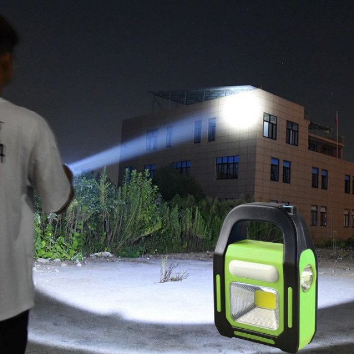 Ліхтар світлодіодний акумуляторний на сонячній батареї HB-9707 B-2 ZB-40. Колір: зелений