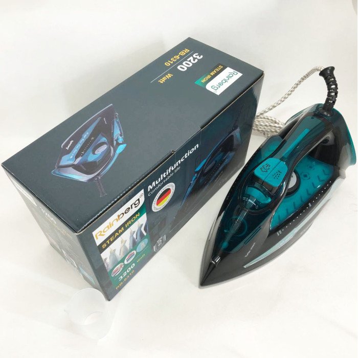 Праска Rainberg RB-6310 3200W, парова праска, керамічна підошва, потужна праска, праска прасувальна