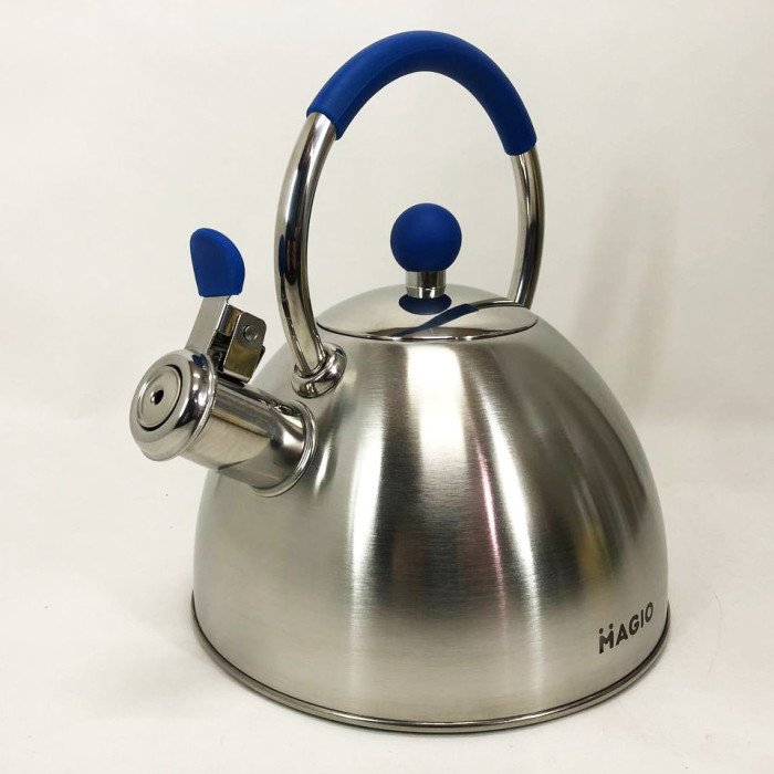 Чайник зі свистком Magio MG-1190 2.5 л, гарний чайник зі свистком, металевий чайник з нержавіючої сталі
