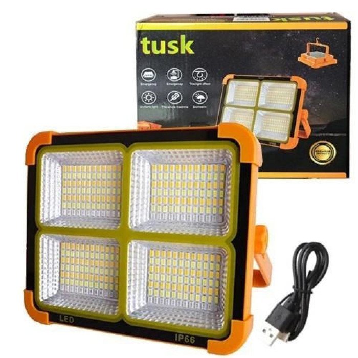 Потужний ліхтар - прожектор із сонячною панеллю та функцією Power bank Solar LED light 12000 mAH