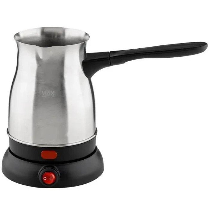 Електрична турка з ручкою Crownberg CB-9217 у металевому корпусі 0.5л електротурка на підставці