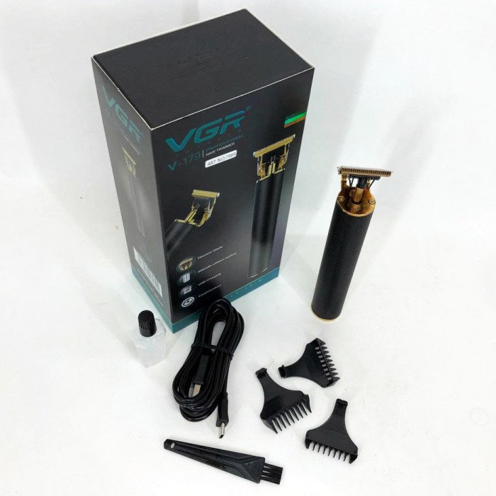 Професійний триммер VGR V-179 машинка для стрижки волосся та бороди на акумуляторі зарядка USB