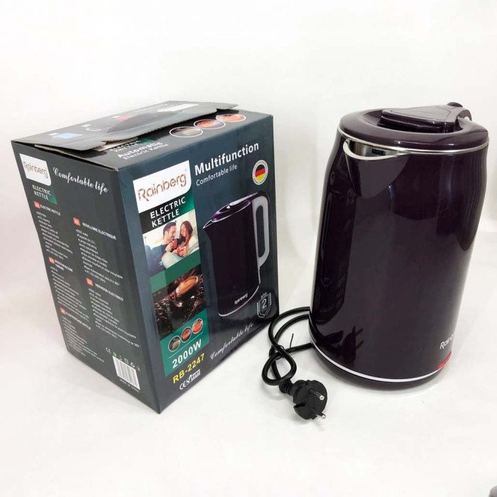 Чайник електричний Rainberg RB-2247 2000Вт 2л. Колір: баклажан