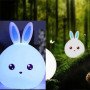 Силіконовий Нічний світильник ЗАЙЧИК дитячий LED лампа 7 кольорів з АКУМУЛЯТОРОМ