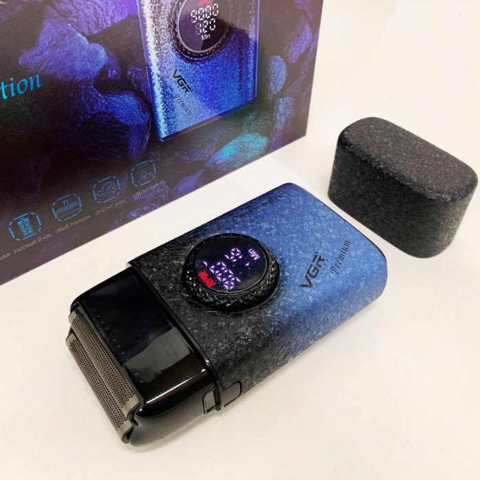 Електробритва VGR V-377 BLUE шейвер, Електрична акумуляторна бритва для гоління, шейвер чоловічий
