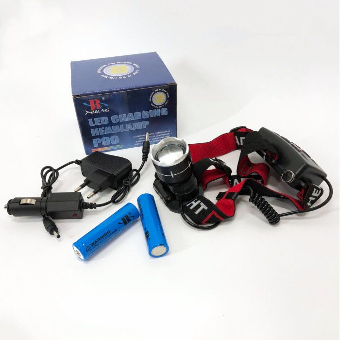 Налобний ліхтар X-Balog BL-T09B-P90, потужний тактичний ліхтар на голову, водонепроникний