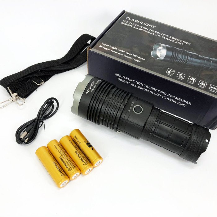 Ручний ліхтар Police AK138 WHITE LASER LED PM60-TG із зарядкою USB, що працює від 4х18650 акумуляторів