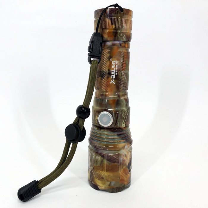 Ліхтарик ручний тактичний Bailong BL-P511M-P90 камуфляж, супер яскравий ліхтарик, потужний кишеньковий ліхтарик