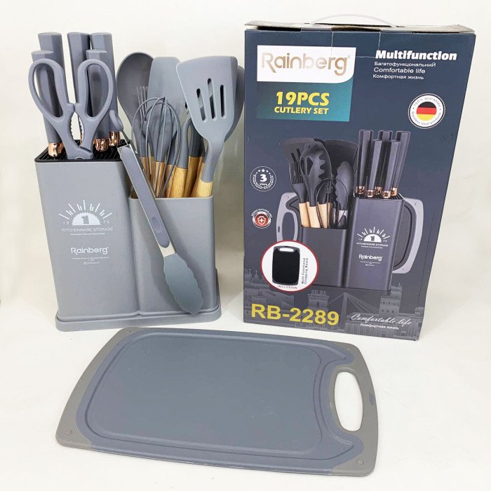 Набір кухонного приладдя на підставці Rainberg RB-2289 Gray