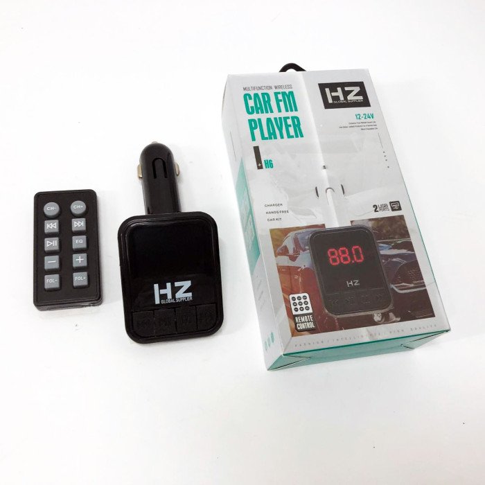 Автомобільний FM трансмітер Bluetooth HZ H6-12-24V модулятор із microSD, USB, Hands Free + Пульт