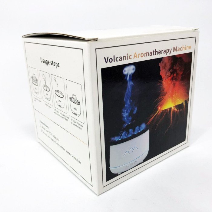 Зволожувач повітря Вулкан з ефектом полум'я та підсвічуванням зволожувач-нічник Аромадіфузор з підсвічуванням