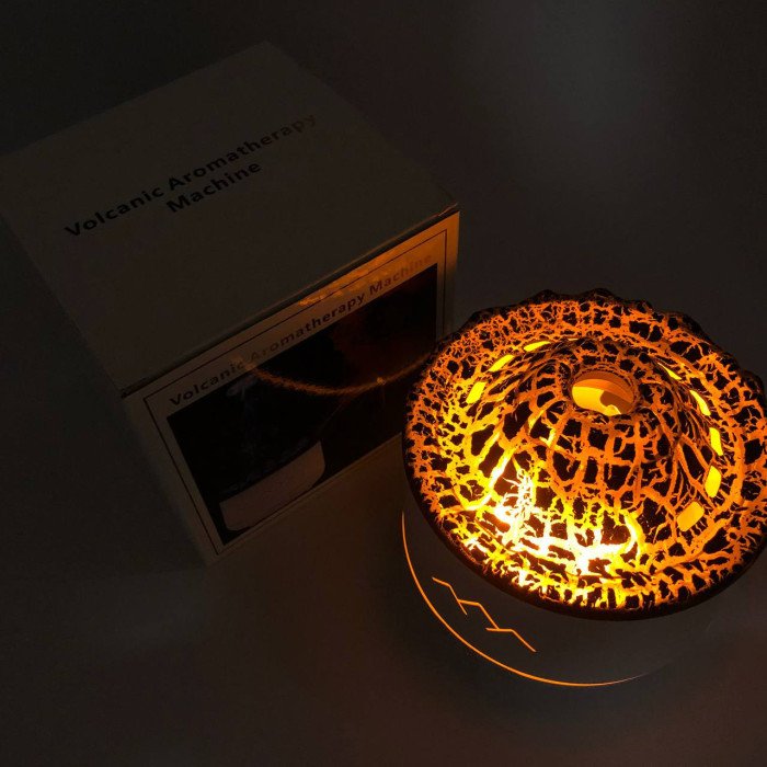 Зволожувач повітря Вулкан з ефектом полум'я та підсвічуванням зволожувач-нічник Аромадіфузор з підсвічуванням