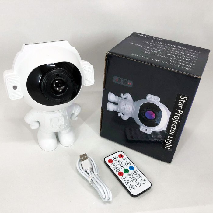 Зоряний 3D проектор Astronaut, Лазерний нічник-проектор астронавт LED, Міні лазерний проектор небо