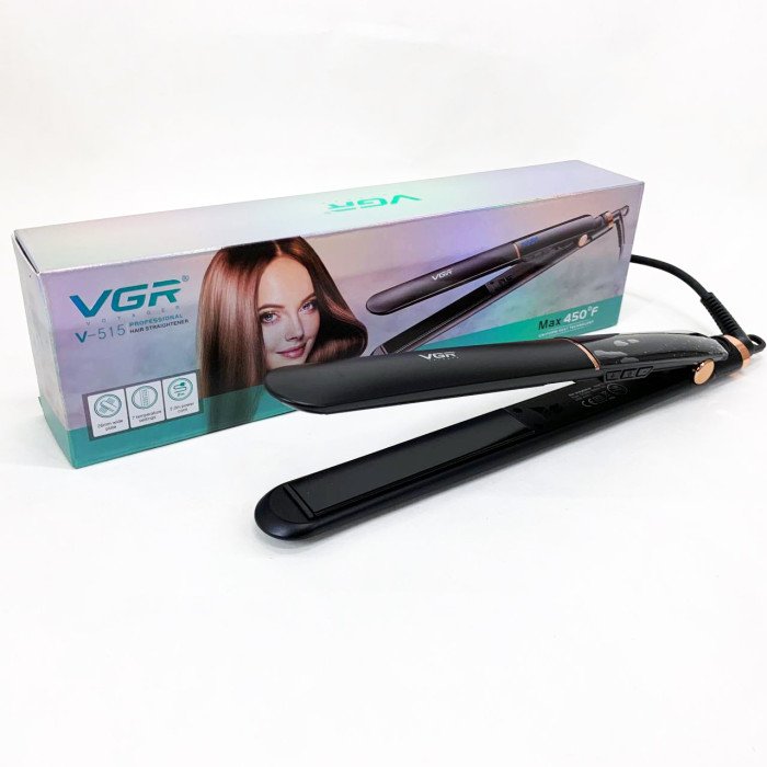 Праска для волосся VGR V-515 BLACK з РК-дисплеєм керамічний стайлер для вирівнювання волосся та завивки