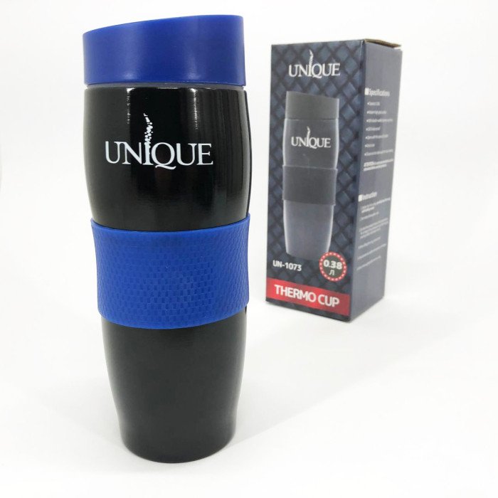 Термокухоль UNIQUE UN-1073 0.38 л, Термос з нержавіючої сталі металевий. Колір: синій
