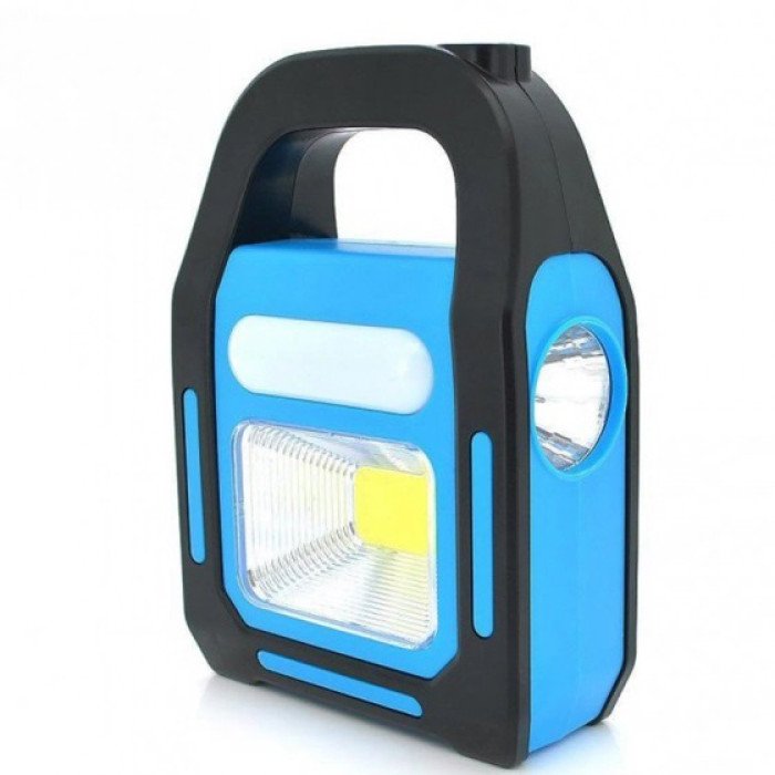 Ліхтар світлодіодний акумуляторний на сонячній батареї HB-9707 B-2 ZB-40, ліхтар переносний. Колір: синій