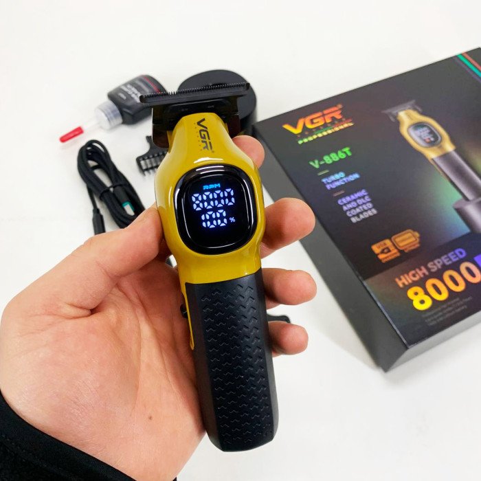 Тример для стрижки волосся VGR V-886T GOLD 8000RPM 4 насадки