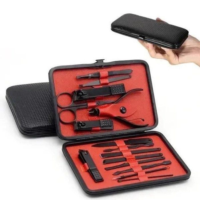 Манікюрний набір для догляду за нігтями, бровами та обличчям на 12 предметів, Манікюрні набори для чоловіків