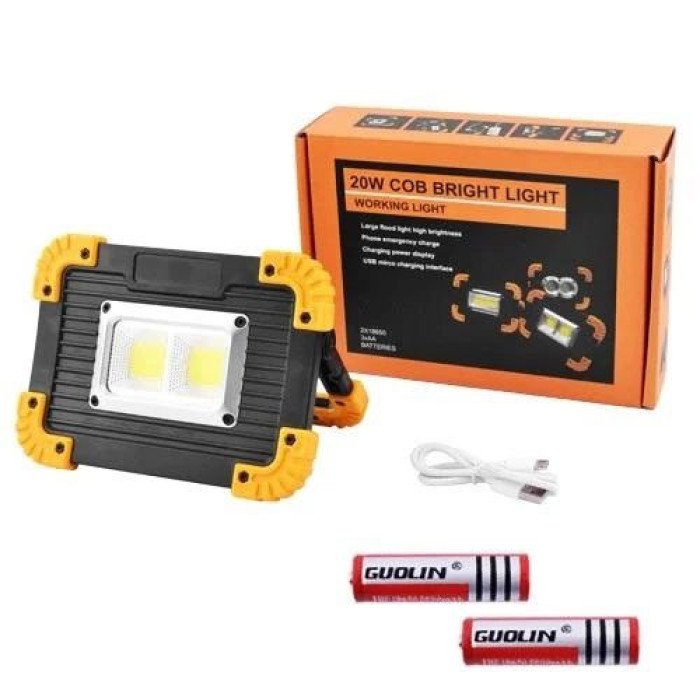 Прожектор світлодіодний Ліхтар L812-20W-2COB 1W power bank, світлодіодні переносні прожектори