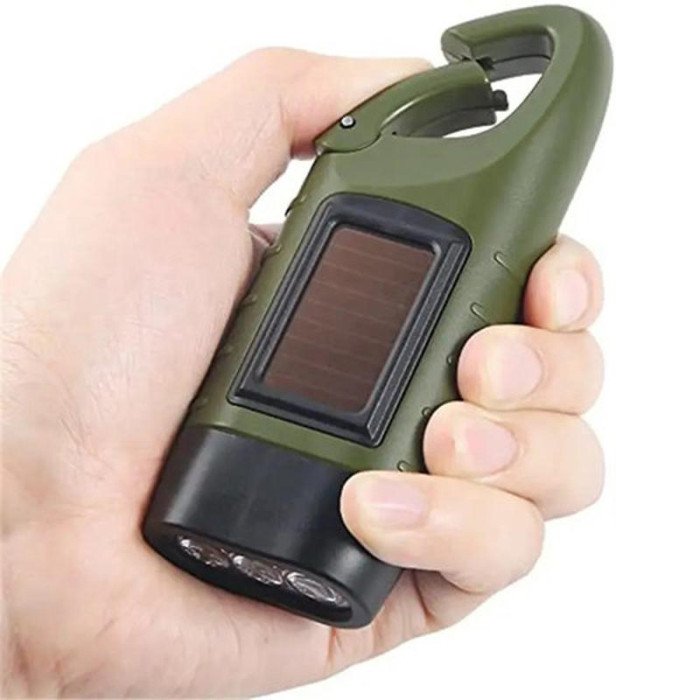 Ліхтар для кемпінгу LS-015-3х0.5W, вбудований акумулятор, сонячна батарея, ручна зарядка