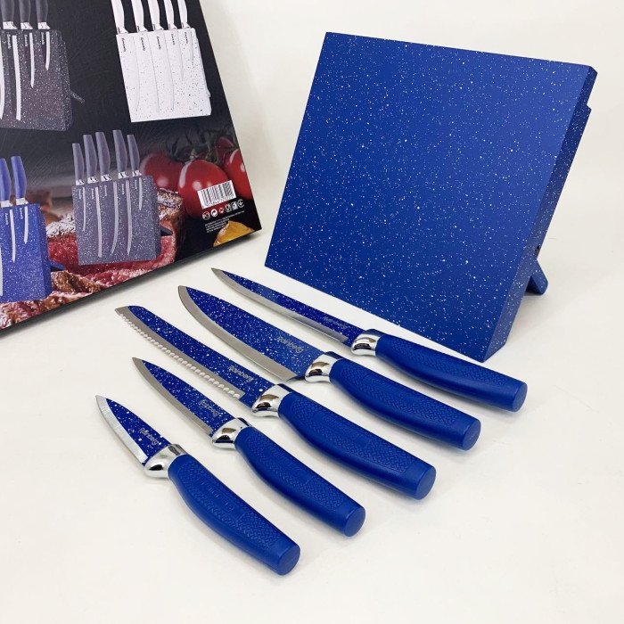 Набір ножів Rainberg RB-2322 з нержавіючої сталі з магнітною основою Blue