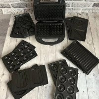 Бутербродниця 7в1 Edenberg EB-64396 1000Вт з насадками для приготування вафель пончиків горішків печива